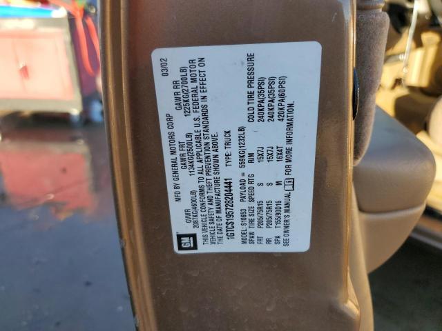 1GTCS195728204441 - 2002 GMC SONOMA BROWN photo 12