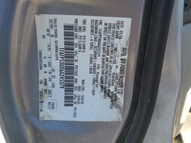 1FAFP53UX6A245379 - 2006 FORD TAURUS SE SILVER photo 12