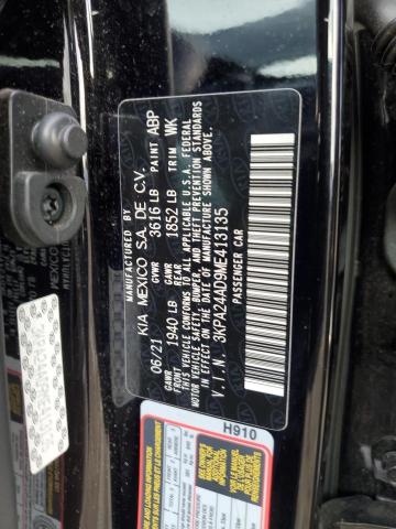 3KPA24AD9ME413135 - 2021 KIA RIO LX BLACK photo 13