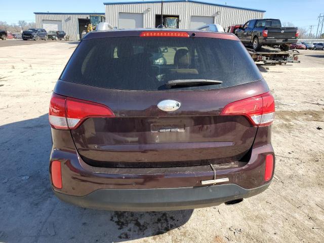 5XYKT3A66FG550696 - 2015 KIA SORENTO LX BURGUNDY photo 6