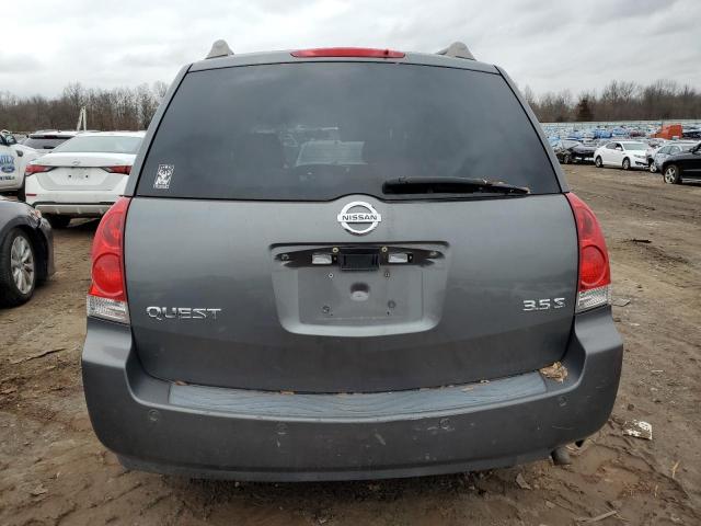 5N1BV28U15N112003 - 2005 NISSAN QUEST S GRAY photo 6