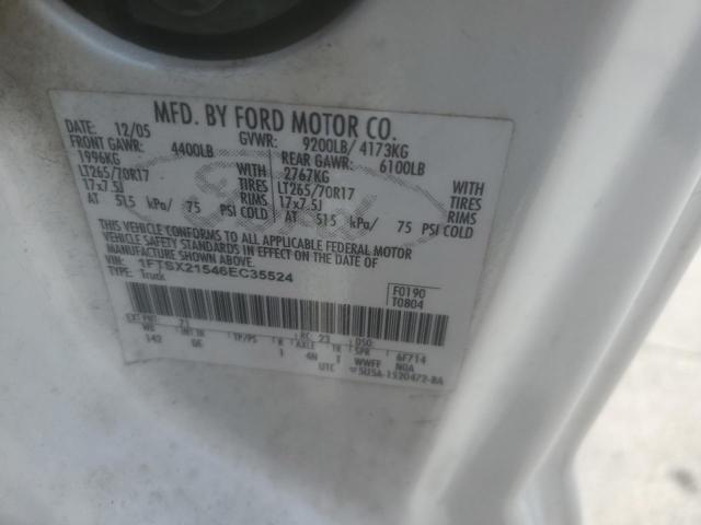 1FTSX21546EC35524 - 2006 FORD F250 SUPER DUTY WHITE photo 12