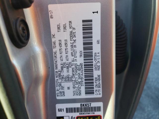 5TFRY5F14JX230405 - 2018 TOYOTA TUNDRA DOUBLE CAB SR/SR5 SILVER photo 12