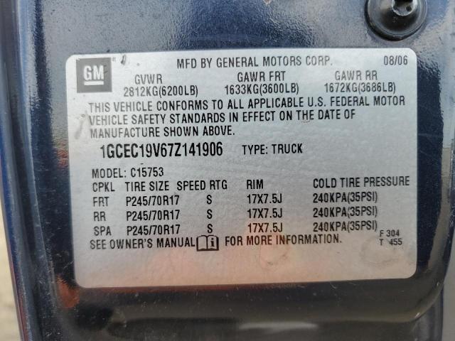 1GCEC19V67Z141906 - 2007 CHEVROLET SILVERADO C1500 CLASSIC BLUE photo 12