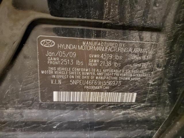 5NPEU46F69H556973 - 2009 HYUNDAI SONATA SE BLACK photo 12