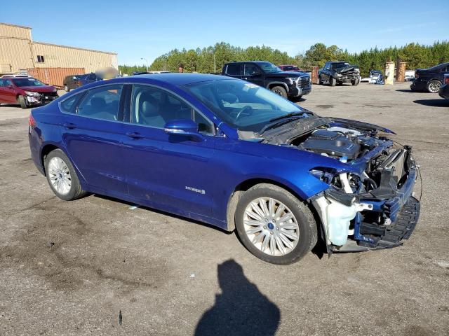 3FA6P0LU0ER379583 - 2014 FORD FUSION SE HYBRID BLUE photo 4