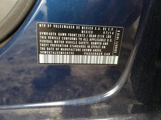 3VW2K7AJ2EM328735 - 2014 VOLKSWAGEN JETTA BASE 蓝色 照片 12