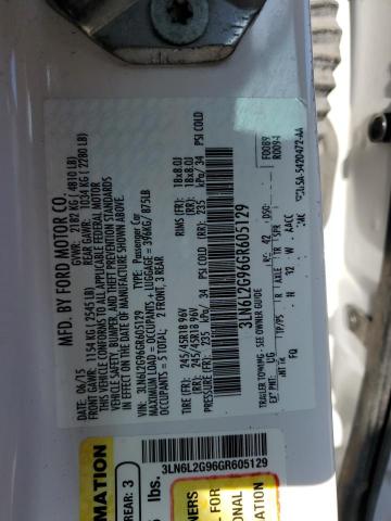 3LN6L2G96GR605129 - 2016 LINCOLN MKZ WHITE photo 12