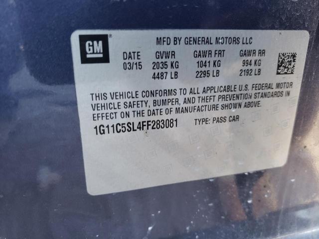 1G11C5SL4FF283081 - 2015 CHEVROLET MALIBU 1LT BLUE photo 12