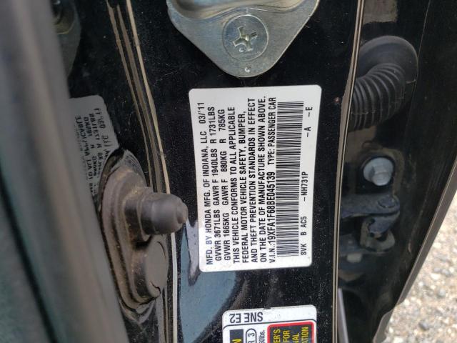 19XFA1F68BE045139 - 2011 HONDA CIVIC LX-S Czarny zdjęcie 12