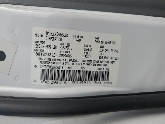 1D4GP25B06B750319 - 2006 DODGE CARAVAN SE WHITE photo 13