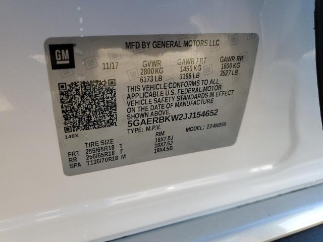 5GAERBKW2JJ154652 - 2018 BUICK ENCLAVE ESSENCE 白色 照片 13