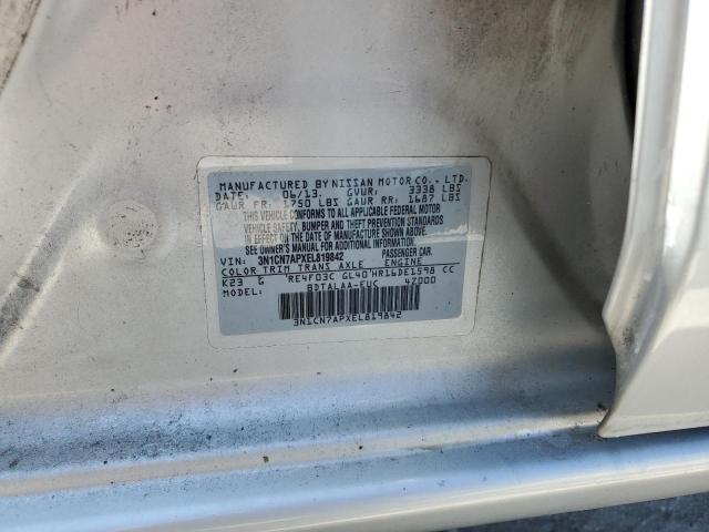 3N1CN7APXEL819842 - 2014 NISSAN VERSA S SILVER photo 12