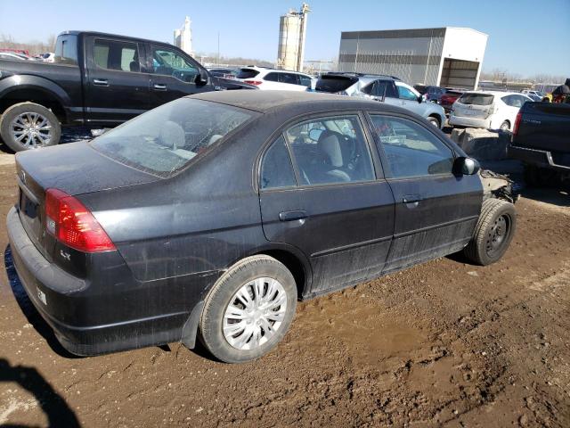 2HGES16505H523533 - 2005 HONDA CIVIC LX BLACK photo 3