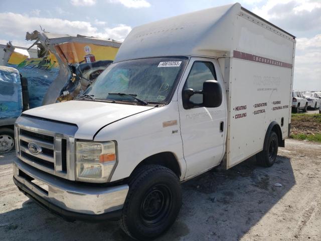 1FDWE3FL3EDA37800 - 2014 FORD ECONOLINE E350 SUPER DUTY CUTAWAY VAN WHITE photo 1