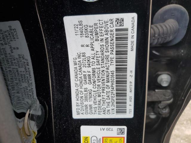 2HGFE2F54PH503645 - 2023 HONDA CIVIC SPORT 黑色 照片 12