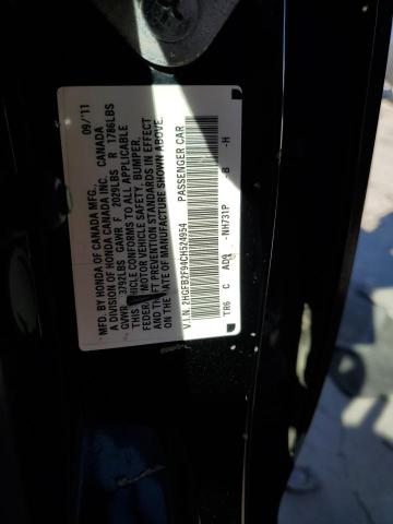 2HGFB2F94CH524954 - 2012 HONDA CIVIC EXL შავი ფოტო 12