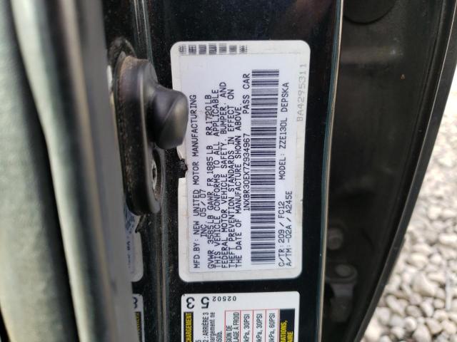 1NXBR30EX7Z934967 - 2007 TOYOTA COROLLA CE BLACK photo 12