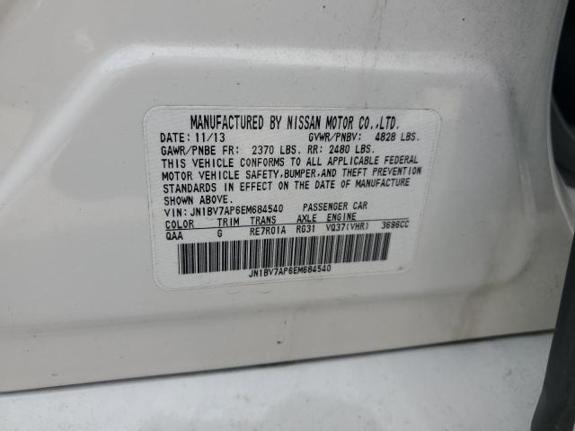 JN1BV7AP6EM684540 - 2014 INFINITI Q50 BASE WHITE photo 12