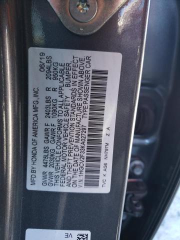 1HGCV2F33KA027297 - 2019 HONDA ACCORD SPORT GRAY photo 12