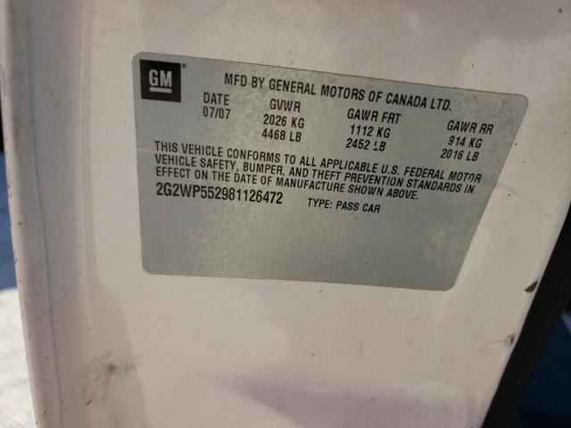 2G2WP552981126472 - 2008 PONTIAC GRAND PRIX 白色 照片 13