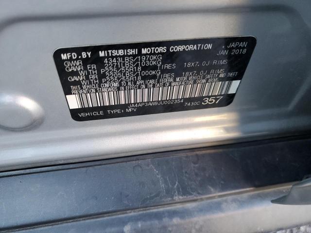 JA4AP3AW9JU002354 - 2018 MITSUBISHI OUTLANDER ES SILVER photo 13