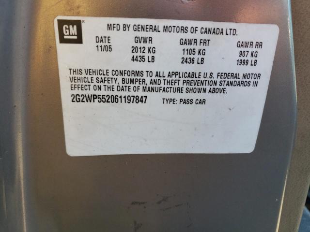 2G2WP552061197847 - 2006 PONTIAC GRAND PRIX 金色 照片 12