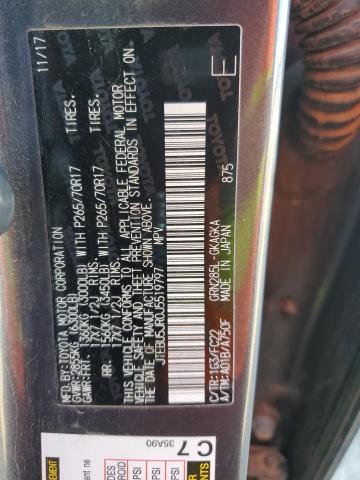 JTEBU5JR0J5519797 - 2018 TOYOTA 4RUNNER SR5/SR5 PREMIUM 灰色 照片 12