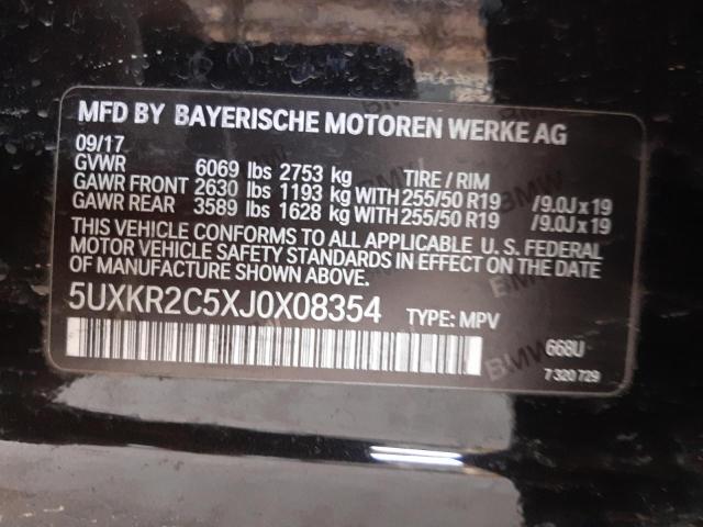 5UXKR2C5XJ0X08354 - 2018 BMW X5 SDRIVE35I BLACK photo 12