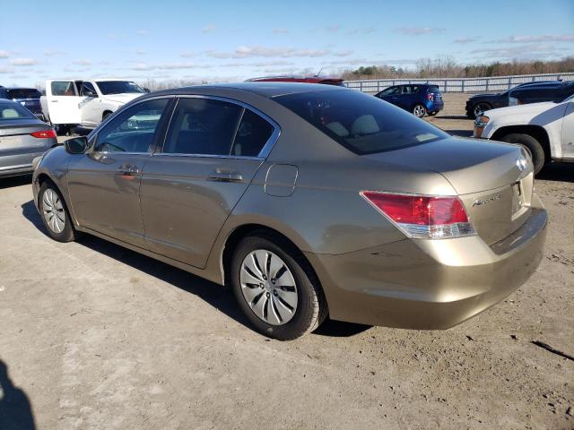 1HGCP26399A189181 - 2009 HONDA ACCORD LX BEIGE photo 2