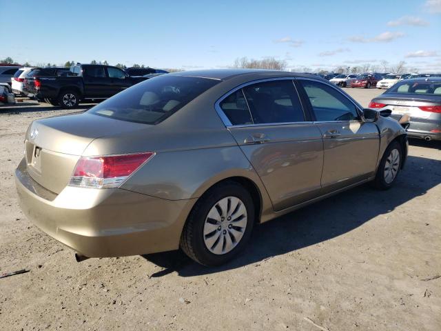 1HGCP26399A189181 - 2009 HONDA ACCORD LX BEIGE photo 3