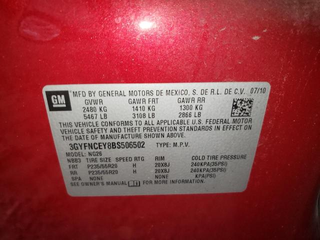3GYFNCEY8BS506502 - 2011 CADILLAC SRX PREMIUM COLLECTION RED photo 13
