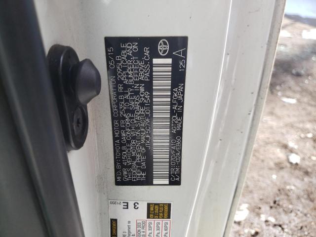 JTKJF5C79FJ011549 - 2015 TOYOTA SCION TC WHITE photo 12