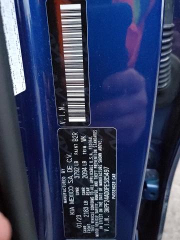 3KPF24AD0PE585497 - 2023 KIA FORTE LX BLUE photo 12