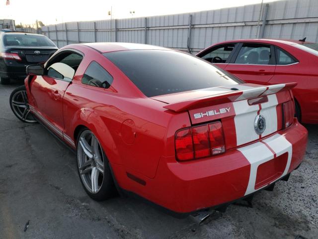 1ZVHT88SX75343360 - 2007 FORD MUSTANG SHELBY GT500 RED photo 2