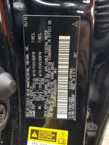 5TDJKRFH4ES044099 - 2014 TOYOTA HIGHLANDER XLE BLACK photo 10