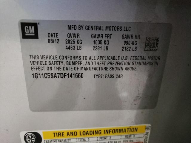 1G11C5SA7DF141660 - 2013 CHEVROLET MALIBU 1LT SILVER photo 13