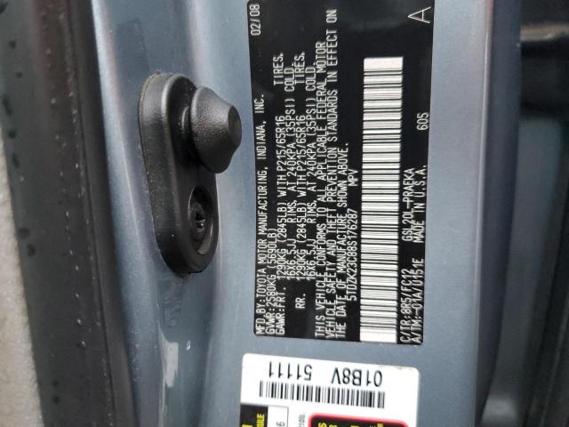 5TDZK23C88S176287 - 2008 TOYOTA SIENNA CE TEAL photo 13