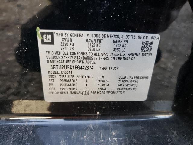 3GTU2UEC1EG442374 - 2014 GMC SIERRA K1500 SLE BLACK photo 12