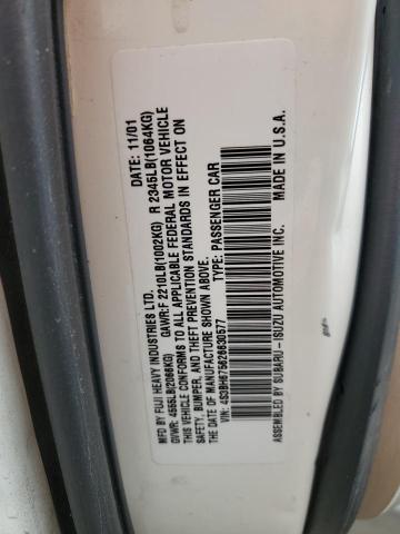 4S3BH675626630577 - 2002 SUBARU LEGACY OUTBACK AWP 白色 照片 12