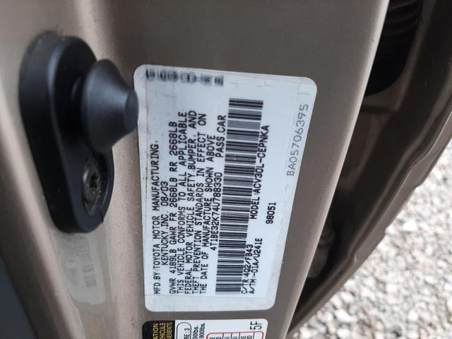 4T1BE32K74U788330 - 2004 TOYOTA CAMRY LE TAN photo 12