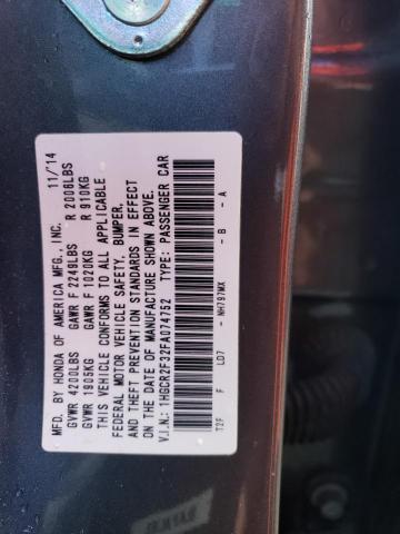 1HGCR2F32FA074752 - 2015 HONDA ACCORD LX GRAY photo 13