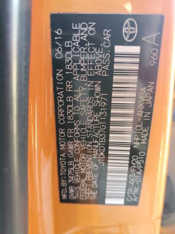 JTDKDTB37G1131971 - 2016 TOYOTA PRIUS C ORANGE photo 12