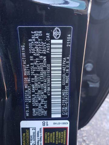 4T1BK1EB8EU119350 - 2014 TOYOTA AVALON BASE 黑色 照片 12