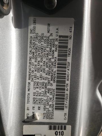 5TEUU42N87Z446235 - 2007 TOYOTA TACOMA ACCESS CAB Күміс фото 12