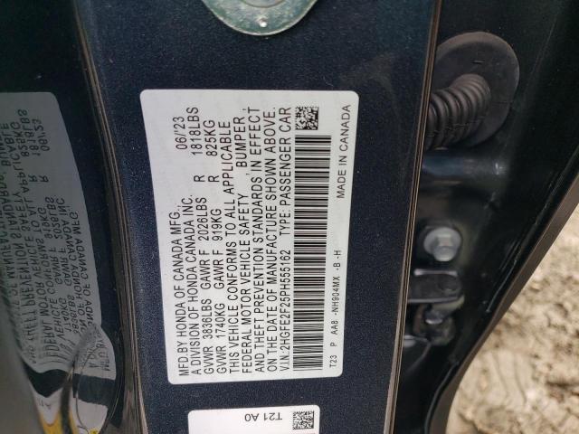 2HGFE2F25PH555162 - 2023 HONDA CIVIC LX GRAY photo 12