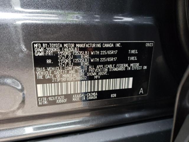 2T3P1RFV0PC388602 - 2023 TOYOTA RAV4 XLE GRAY photo 12