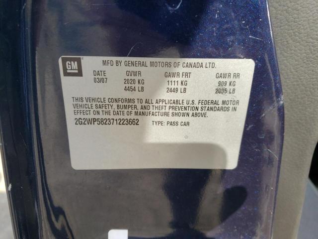 2G2WP582371223662 - 2007 PONTIAC GRAND PRIX 蓝色 照片 13