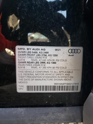 WA1AAAFY4M2127973 - 2021 AUDI Q5 PREMIUM BLACK photo 13