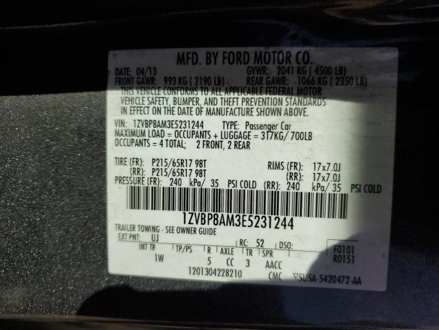 1ZVBP8AM3E5231244 - 2014 FORD MUSTANG GRAY photo 12